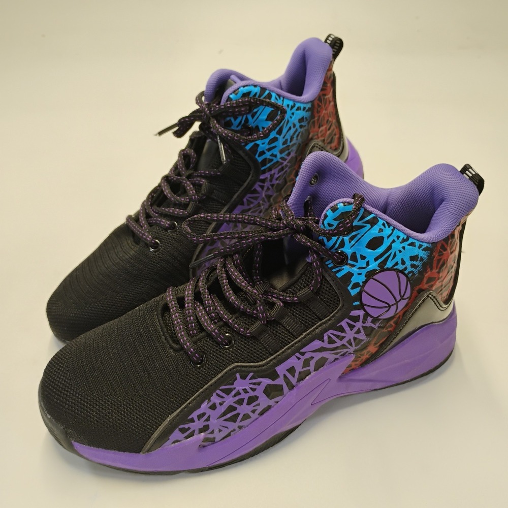 Women's Size 9.5 Purple Black Unbranded Sports Shoes NWOT